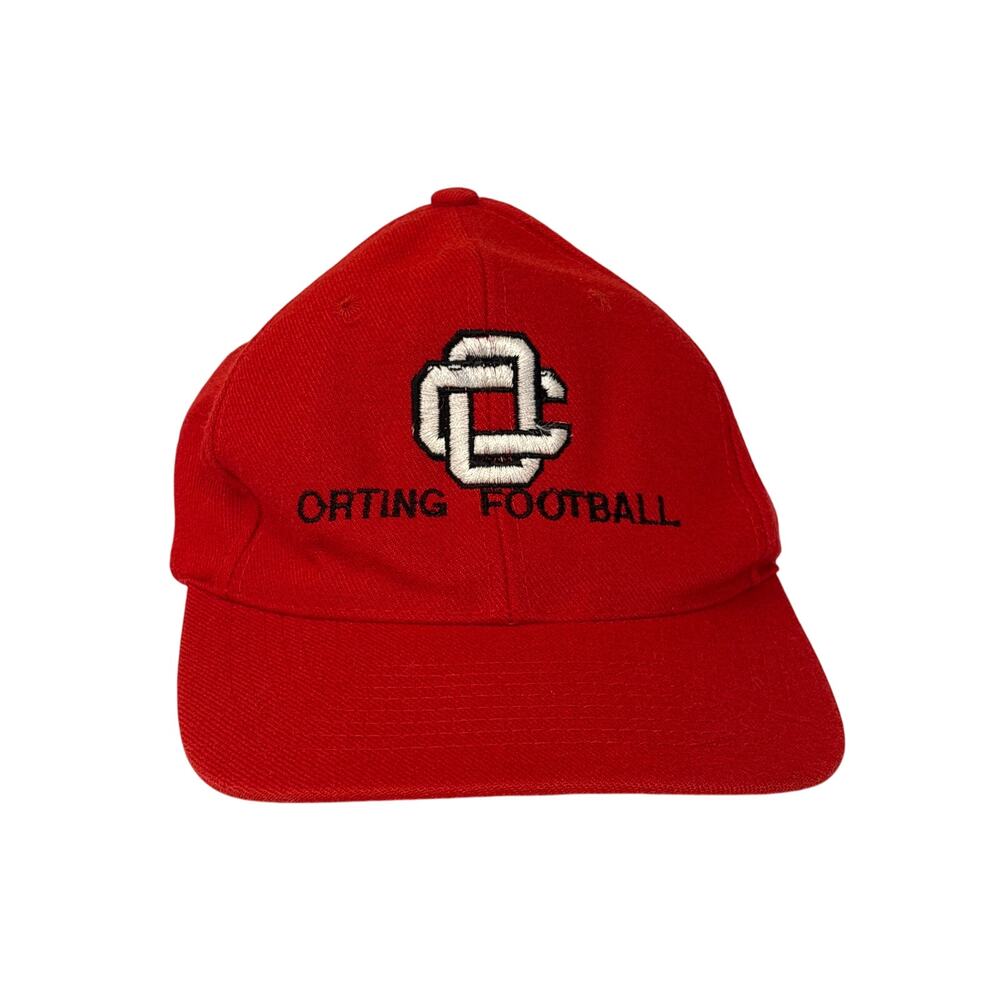 Vtg Orting Football KC adjustable red OSFA snapback hat